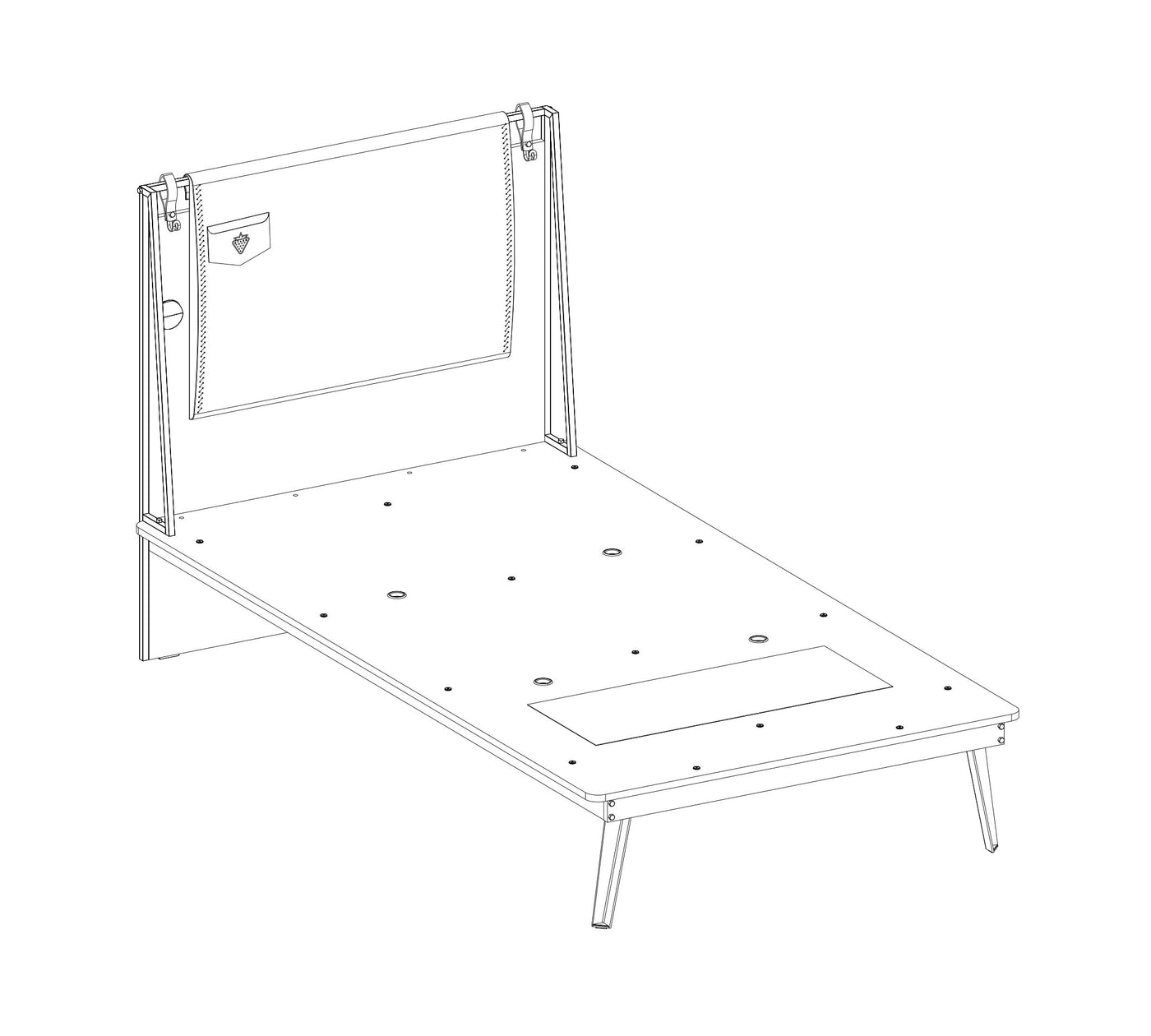 Dark Metal Line Bed [120x200 Cm]