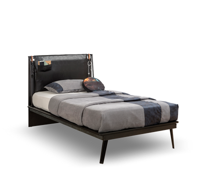 Dark Metal Line Bed [120x200 Cm]