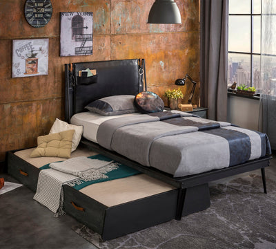 Dark Metal Line Bed [120x200 Cm]