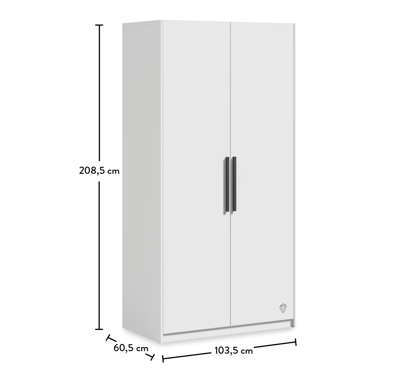 White 2 Doors Wardrobe