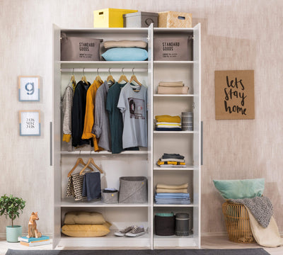 White 3 Doors Wardrobe - New