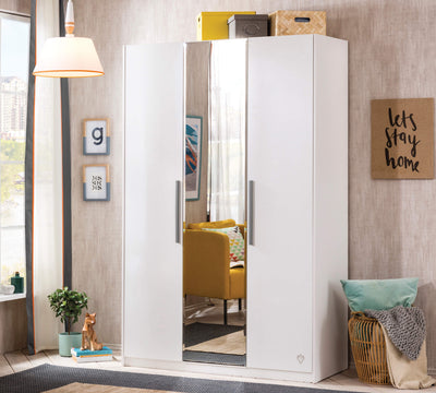 White 3 Doors Wardrobe - New