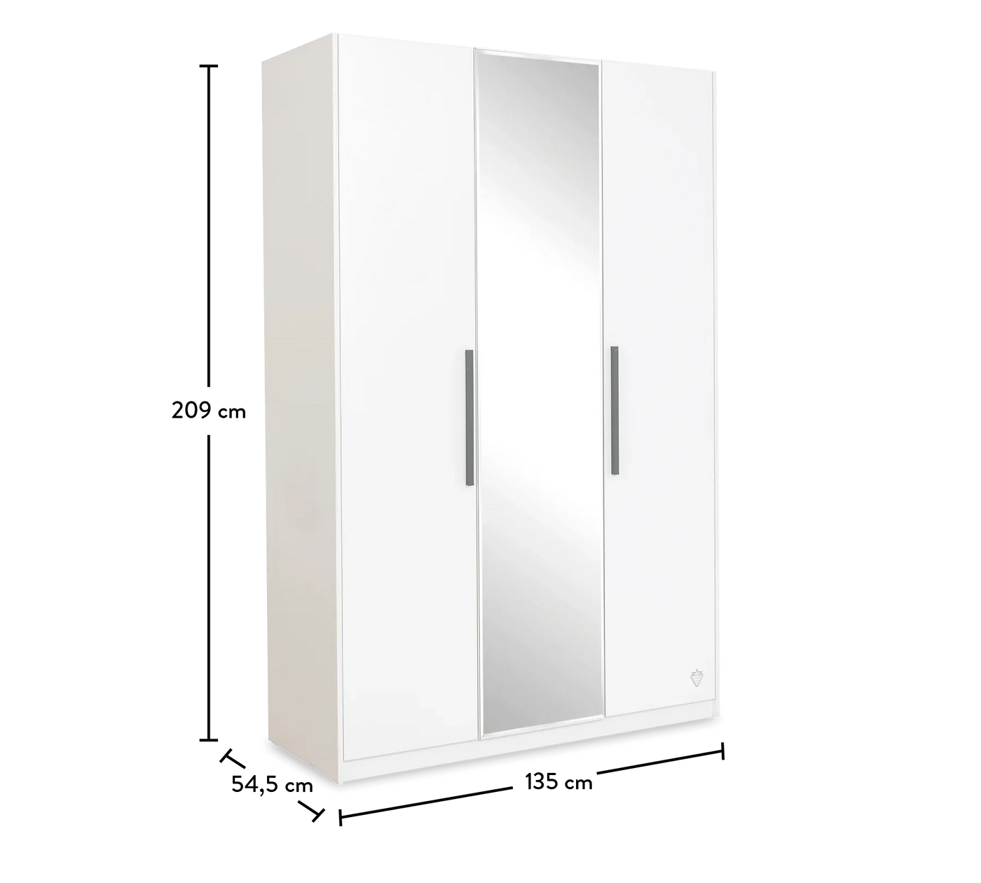White 3 Doors Wardrobe - New