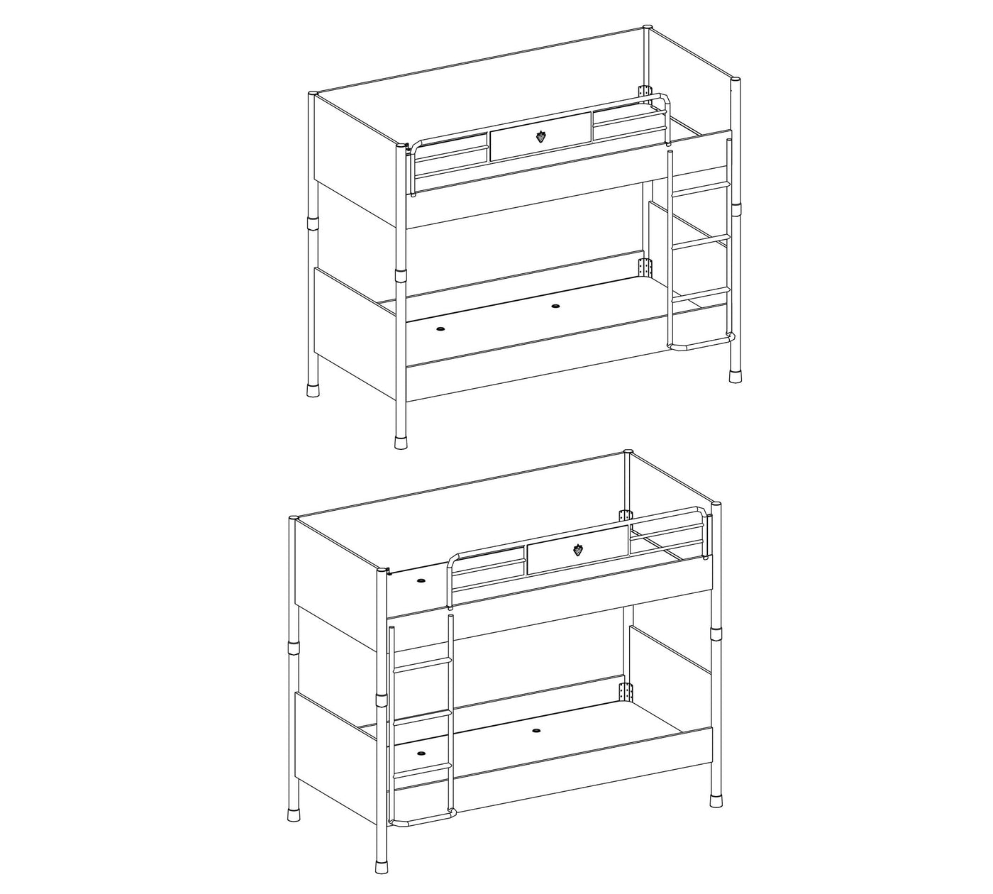 White bunk Bed [90x200 Cm]
