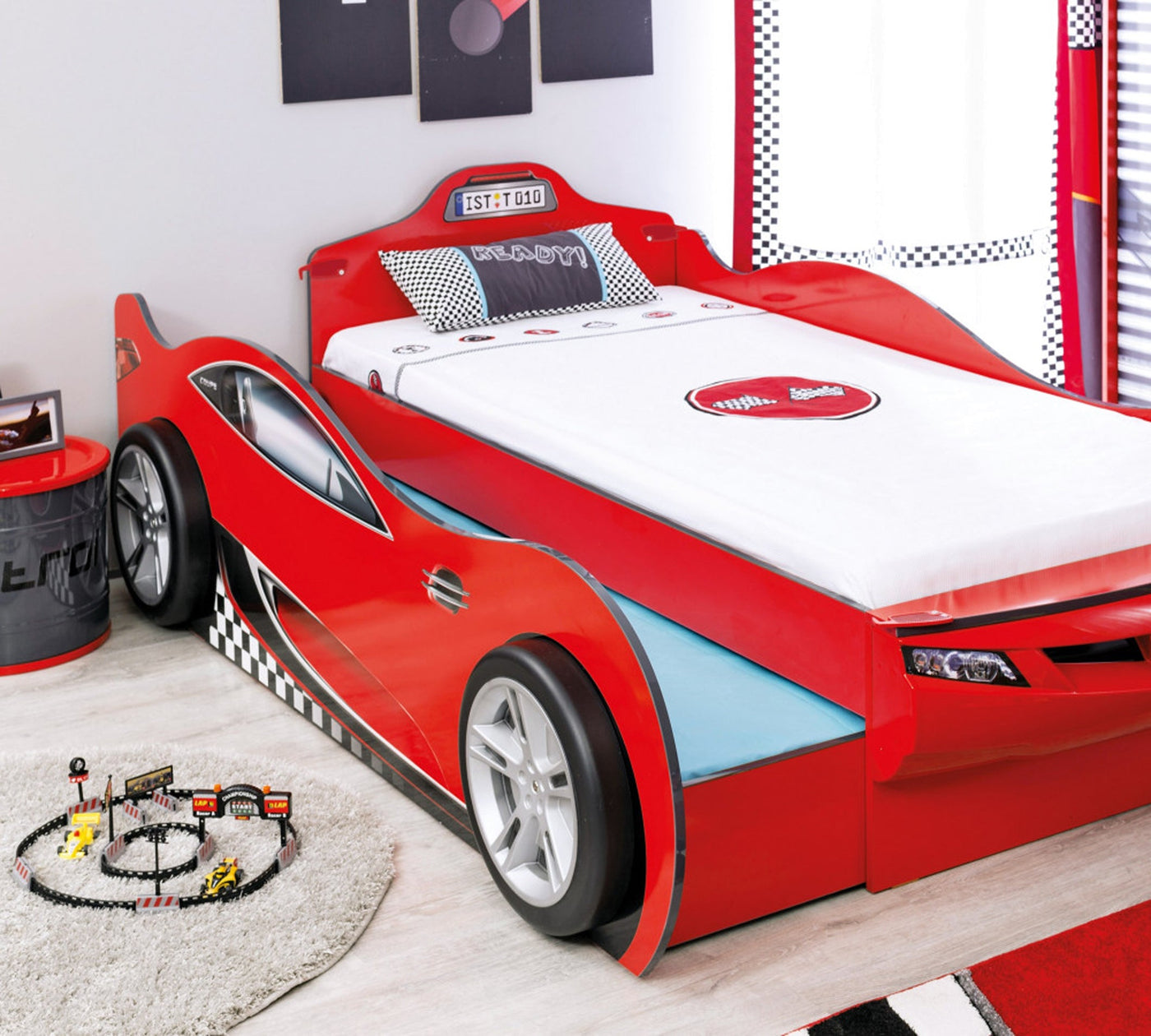 Race Cup Carbed [With Friend Bed] [Red] [90x190 - 90x180 Cm]
