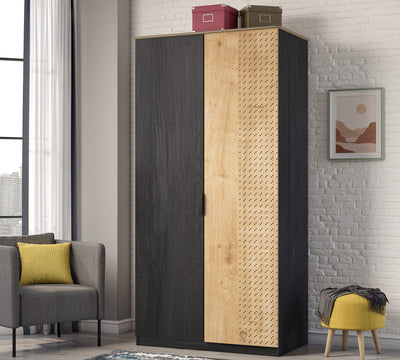 Black 2 Doors Wardrobe