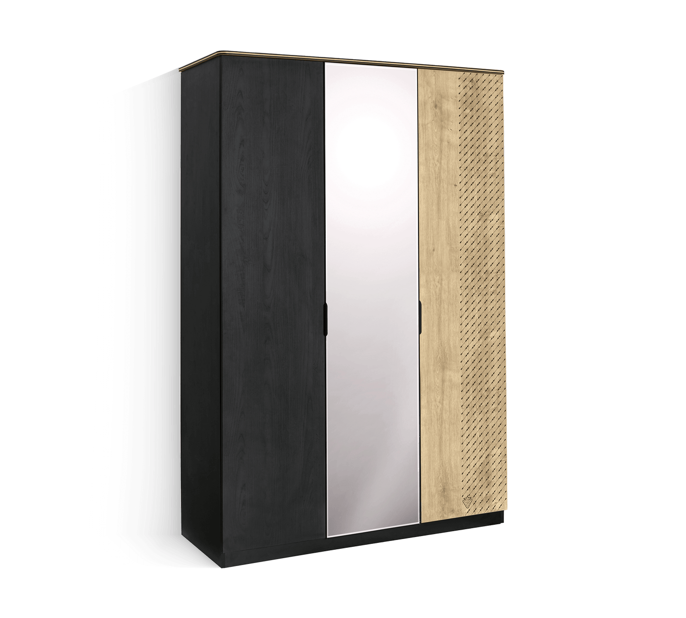 Black 3 Doors Wardrobe