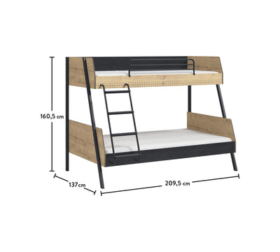 Black Large Bunk Bed [90x200 - 120x200 Cm] - ON ORDER ONLY