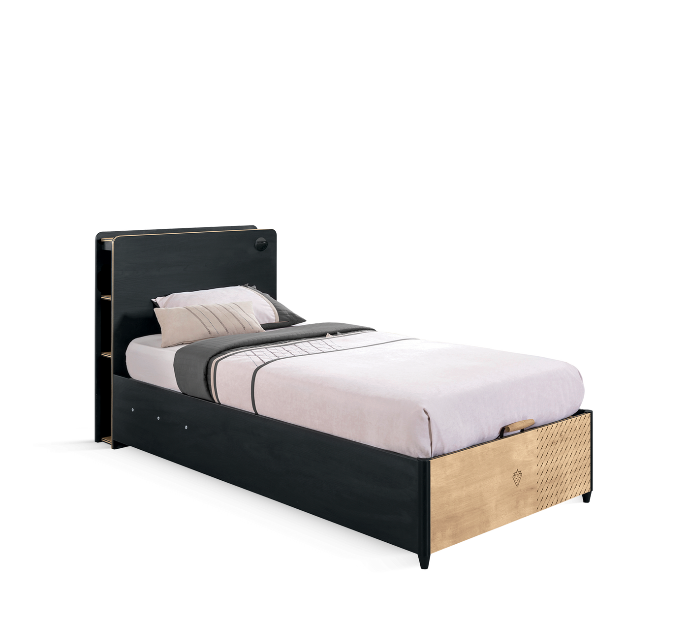 Black Bed With Base [100x200 Cm] - ON ORDER ONLY