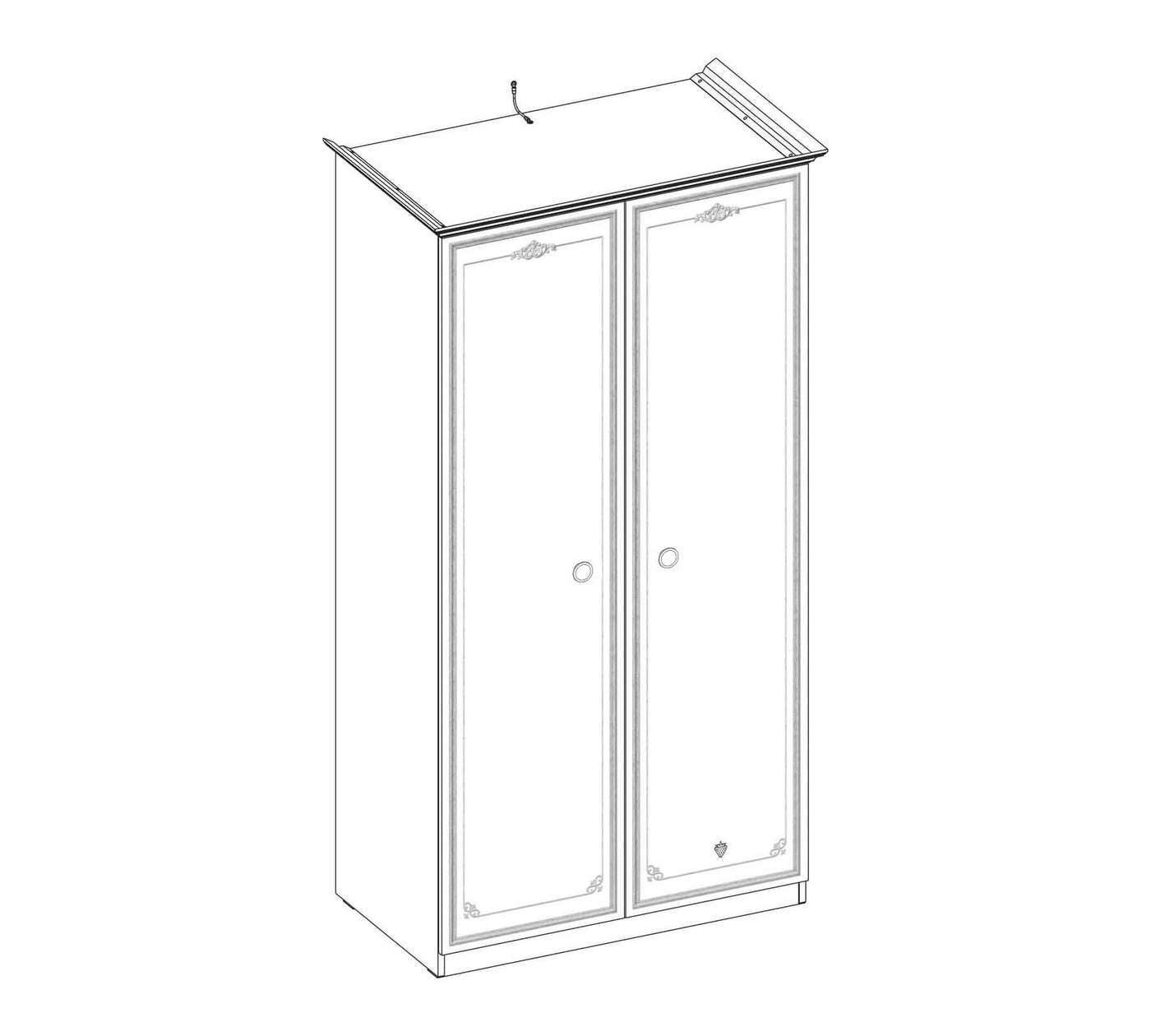 Selena Pink 2 Doors Wardrobe