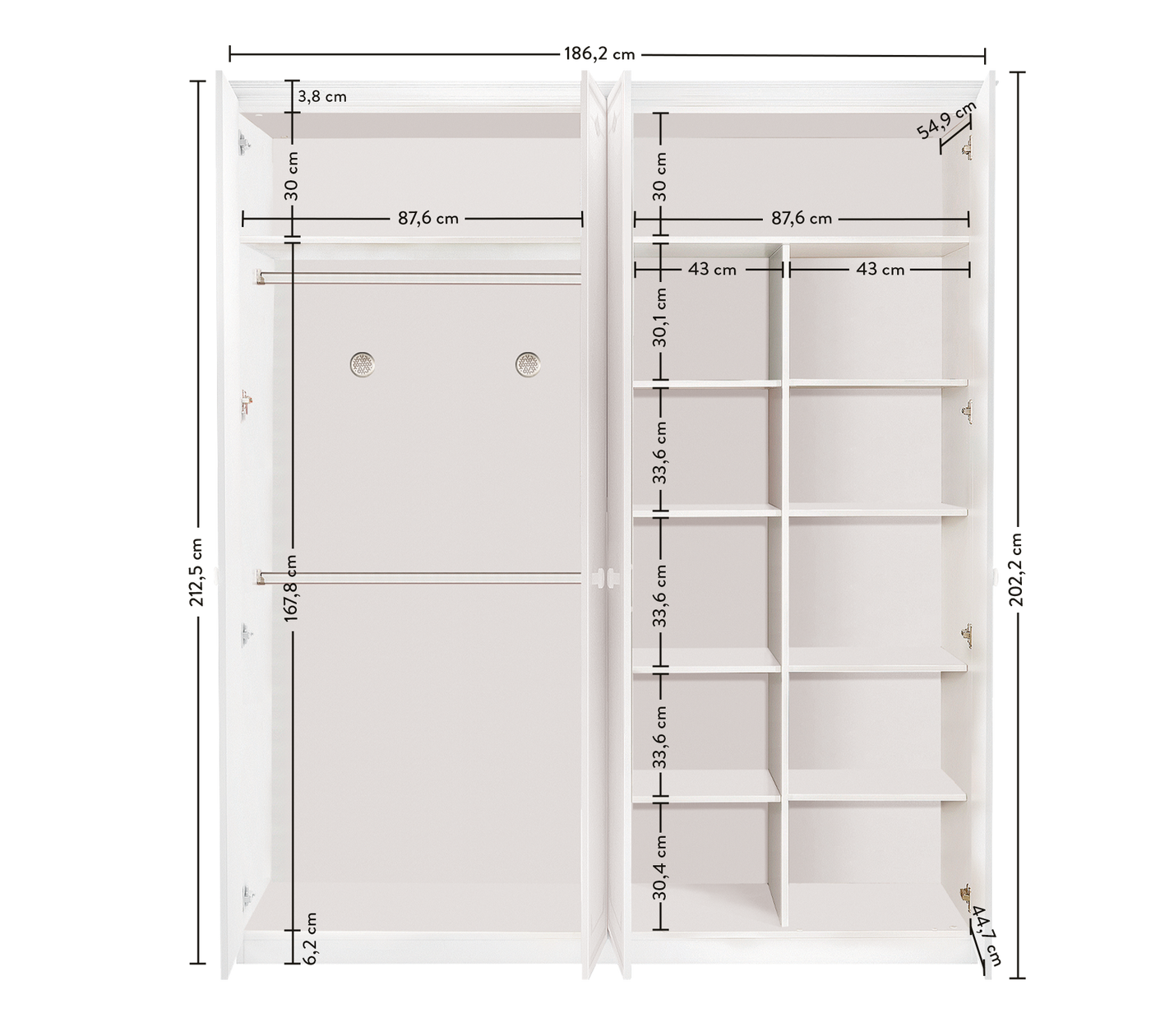 Selena Pink 4 Doors Wardrobe