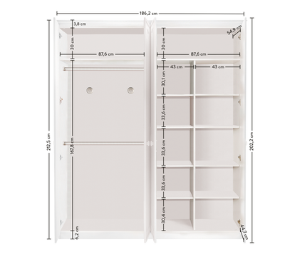 Selena Pink 4 Doors Wardrobe