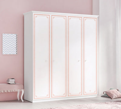 Selena Pink 4 Doors Wardrobe