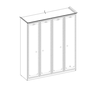 Selena Pink 4 Doors Wardrobe
