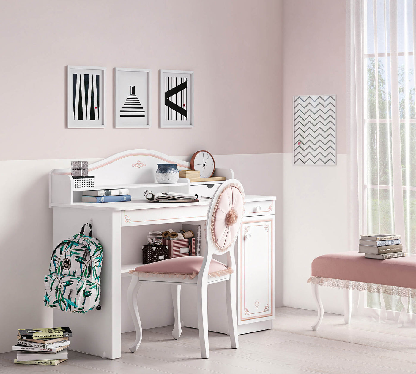 Selena Pink Study Desk