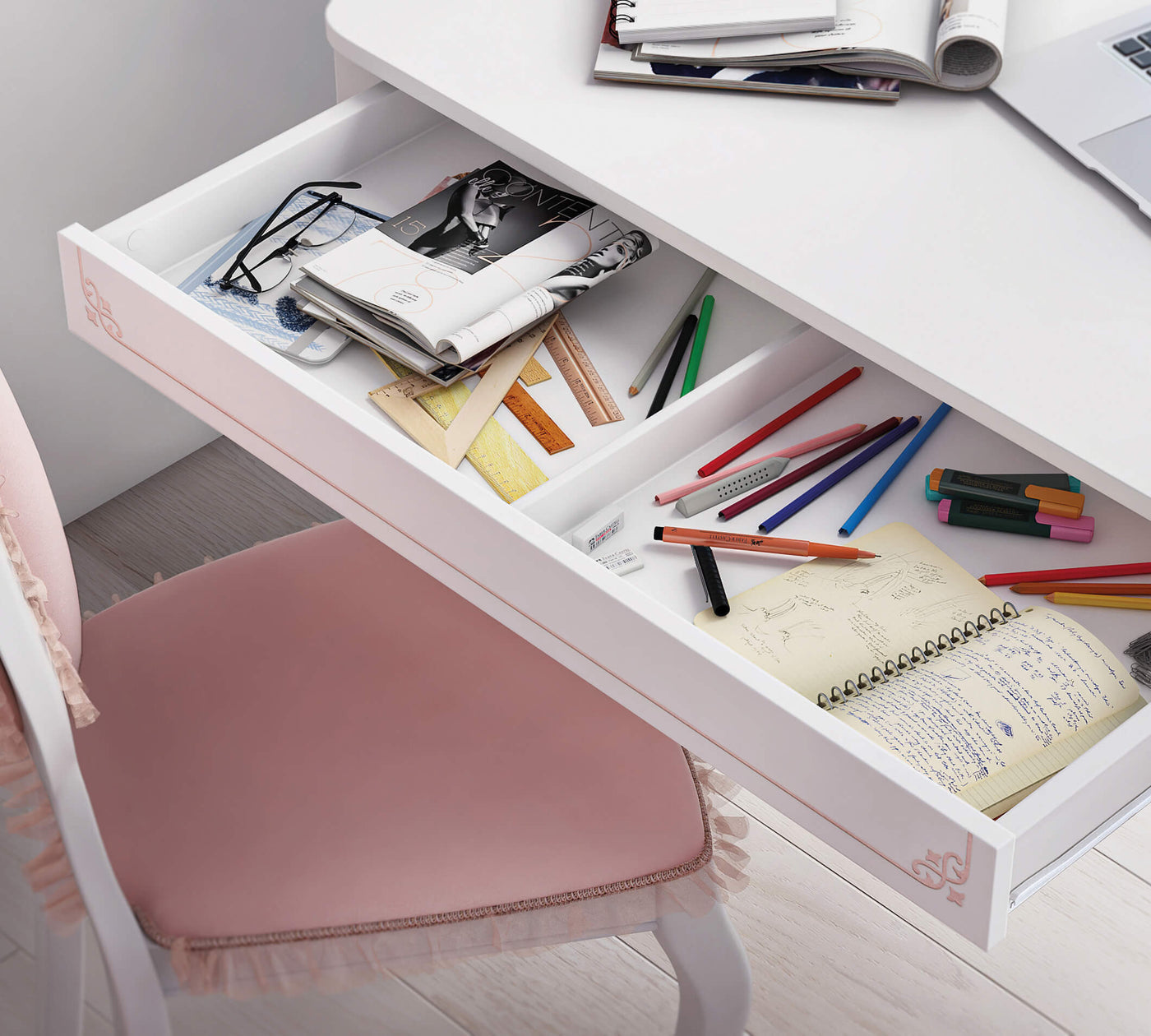 Selena Pink Study Desk