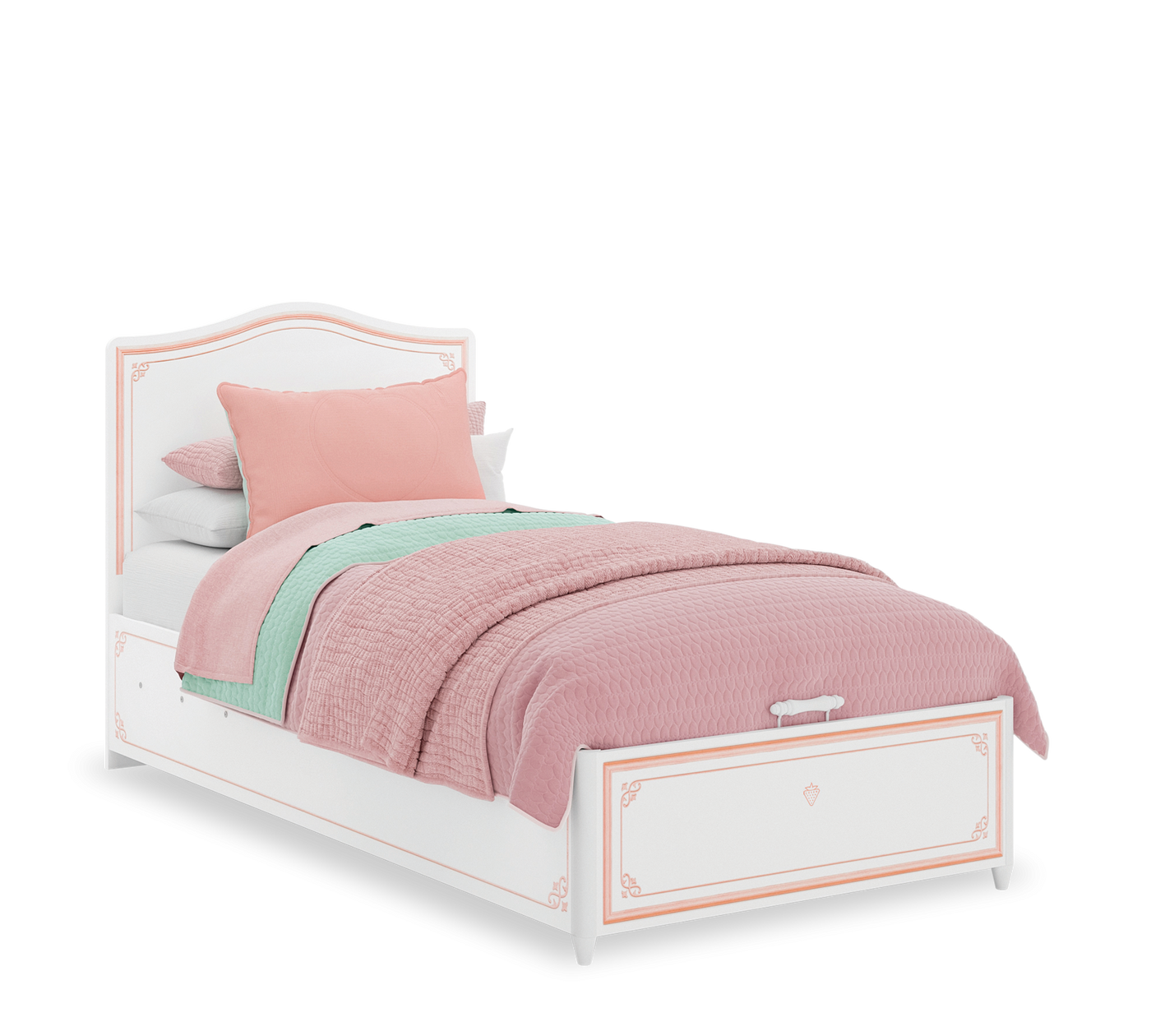 Selena Pink Bed With base [100x200 Cm]