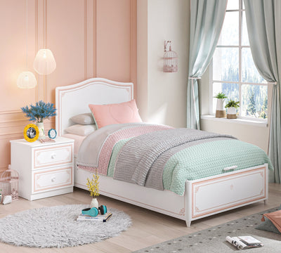 Selena Pink Bed With base [100x200 Cm]