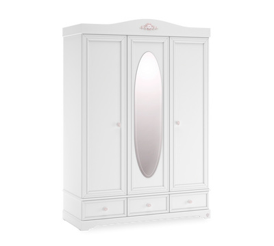 Rustic White 3 Doors Wardrobe - ON ORDER ONLY