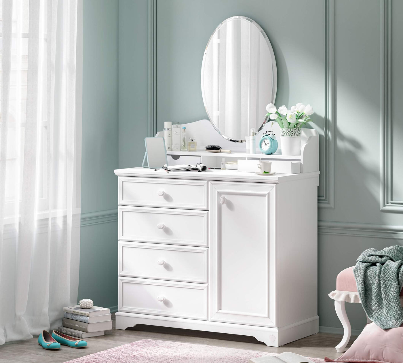 Rustic White Dresser Mirror - ON ORDER ONLY