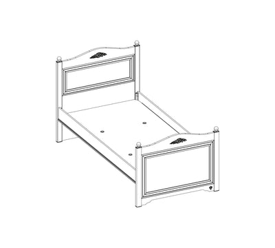 Rustic White Bed [100x200 Cm] - ON ORDER ONLY