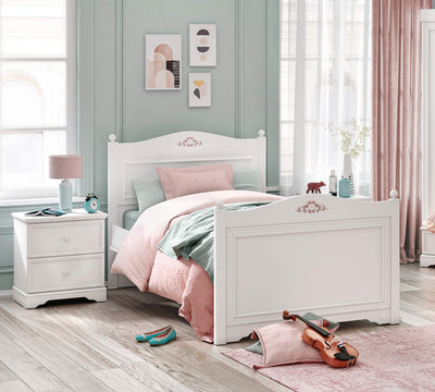 Rustic White Bed [100x200 Cm] - ON ORDER ONLY