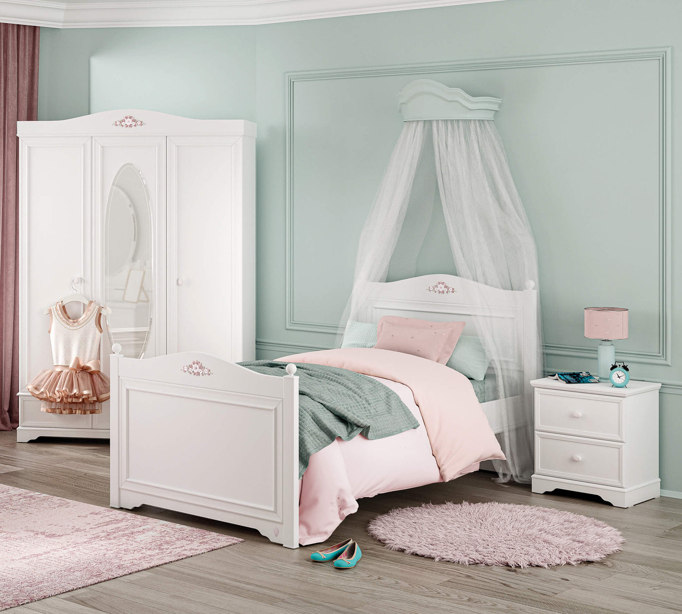Rustic White Bed [100x200 Cm] - ON ORDER ONLY