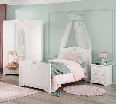 Rustic White Bed [100x200 Cm] - ON ORDER ONLY
