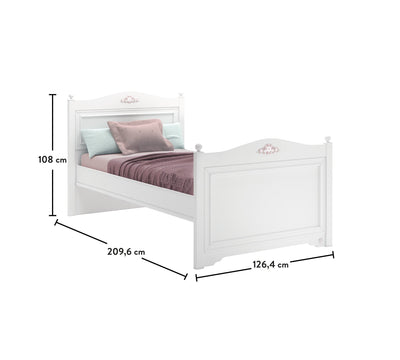 Rustic White Bed [120x200 Cm] - ON ORDER ONLY