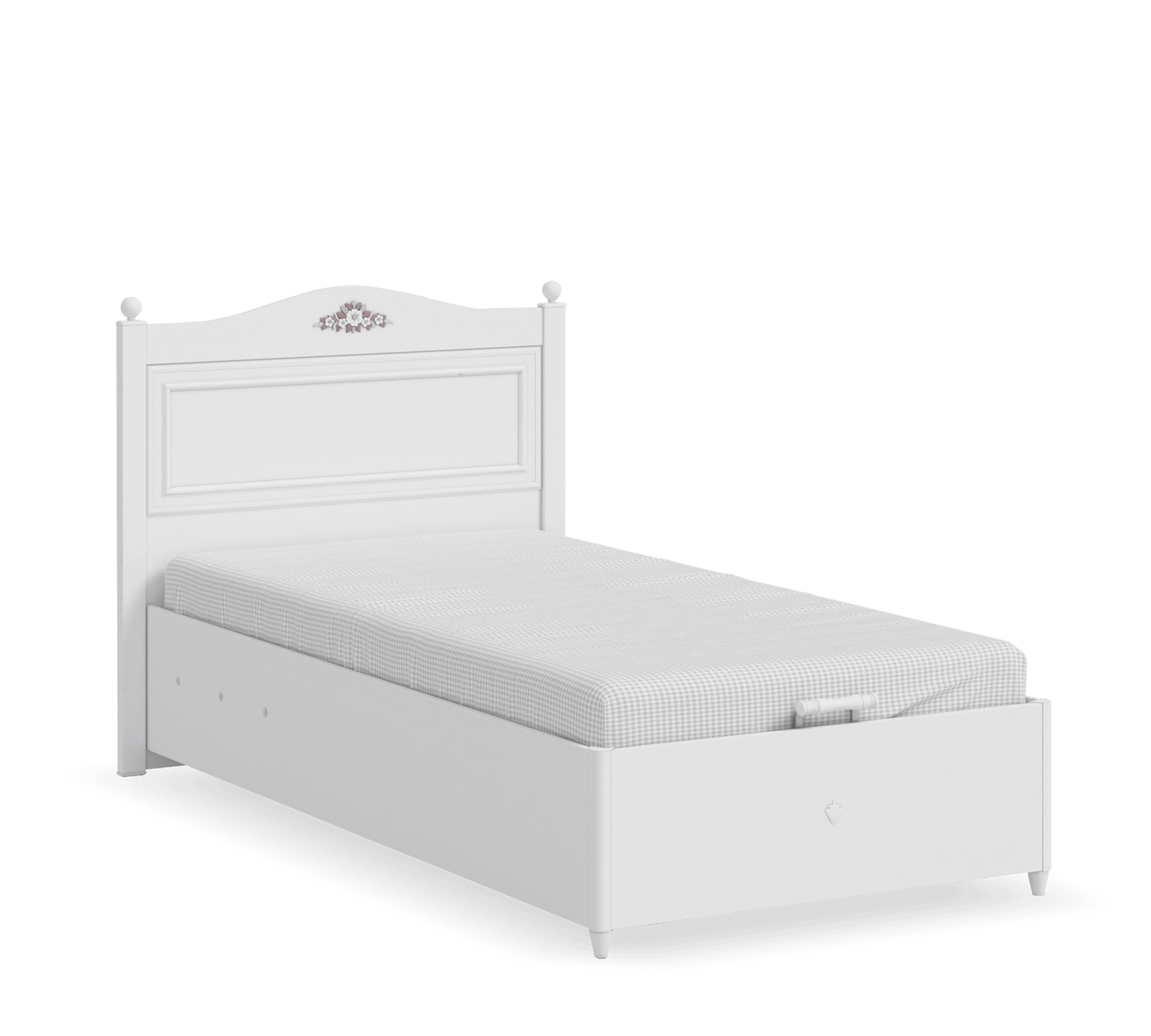 Rustic White Bed With Base [100x200 Cm] - ON ORDER ONLY