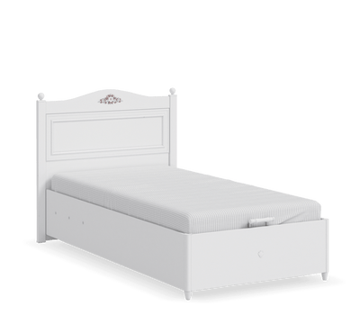 Rustic White Bed With Base [100x200 Cm] - ON ORDER ONLY