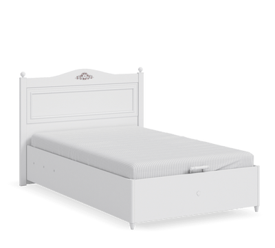 Rustic White Bed With Base [120x200 Cm] - ON ORDER ONLY