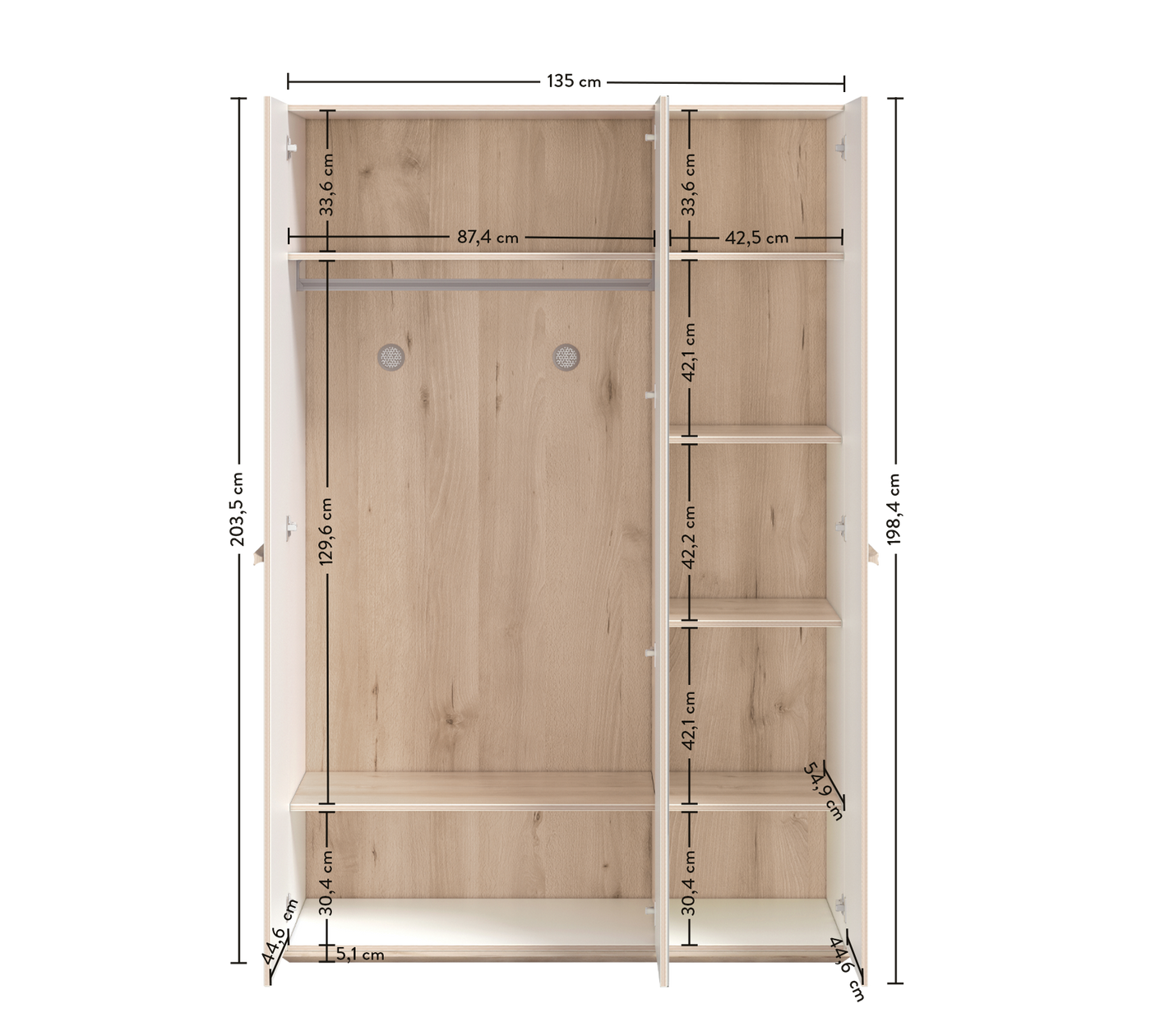 Duo 3 Doors Wardrobe - ON ORDER ONLY