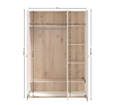 Duo 3 Doors Wardrobe - ON ORDER ONLY