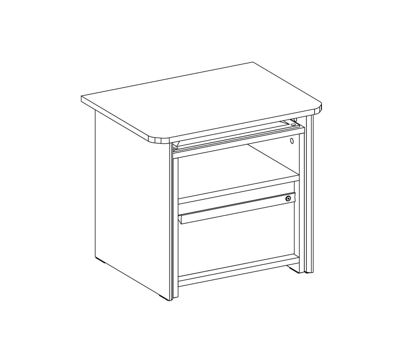 Duo Nightstand With Shelf