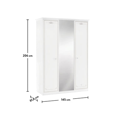 Selena Grey 3 Doors Wardrobe