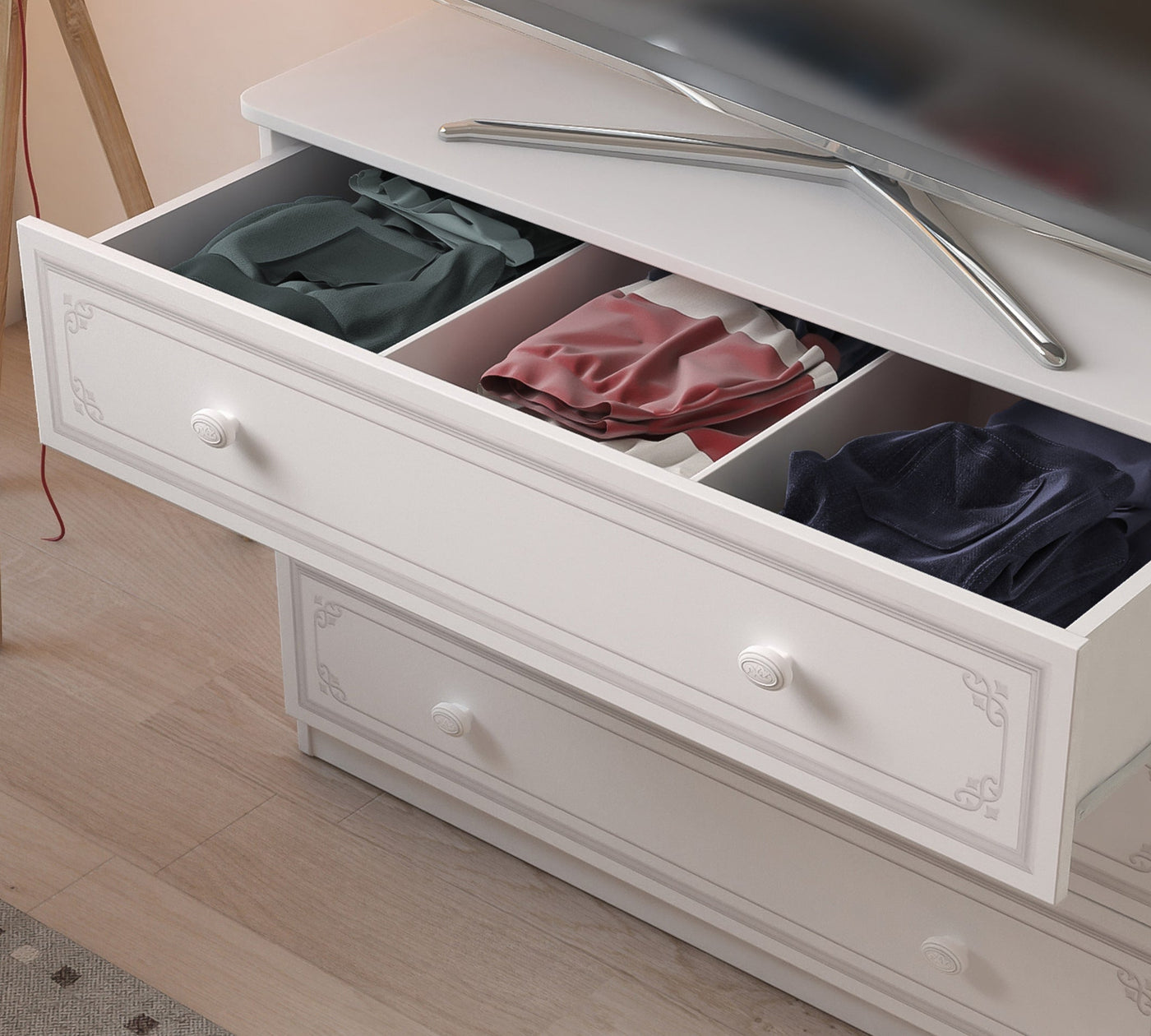 Selena Grey Large Dresser