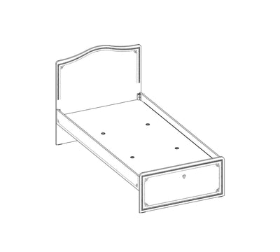Selena Grey Bed [100x200 Cm]