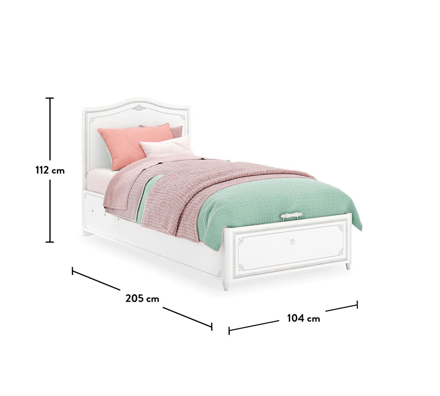 Selena Grey Bed With Base [100x200 Cm]
