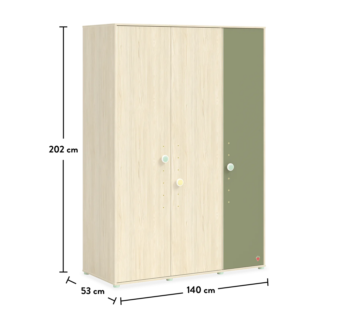Montes Natural 3 Doors Wardrobe