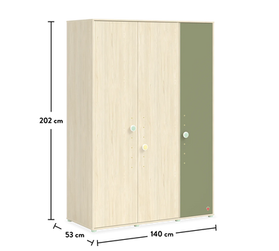 Montes Natural 3 Doors Wardrobe