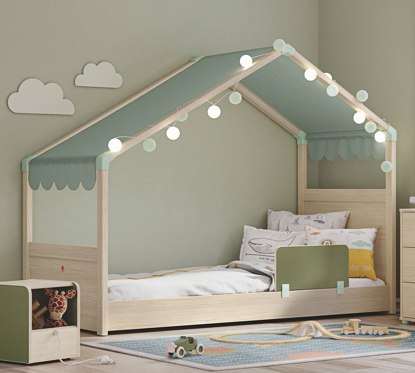 Montes Natural Side Roof Bed [90x200 Cm]
