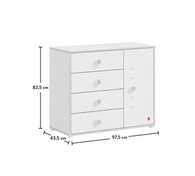 Montes White Dresser With Cover - ON ORDER ONLY