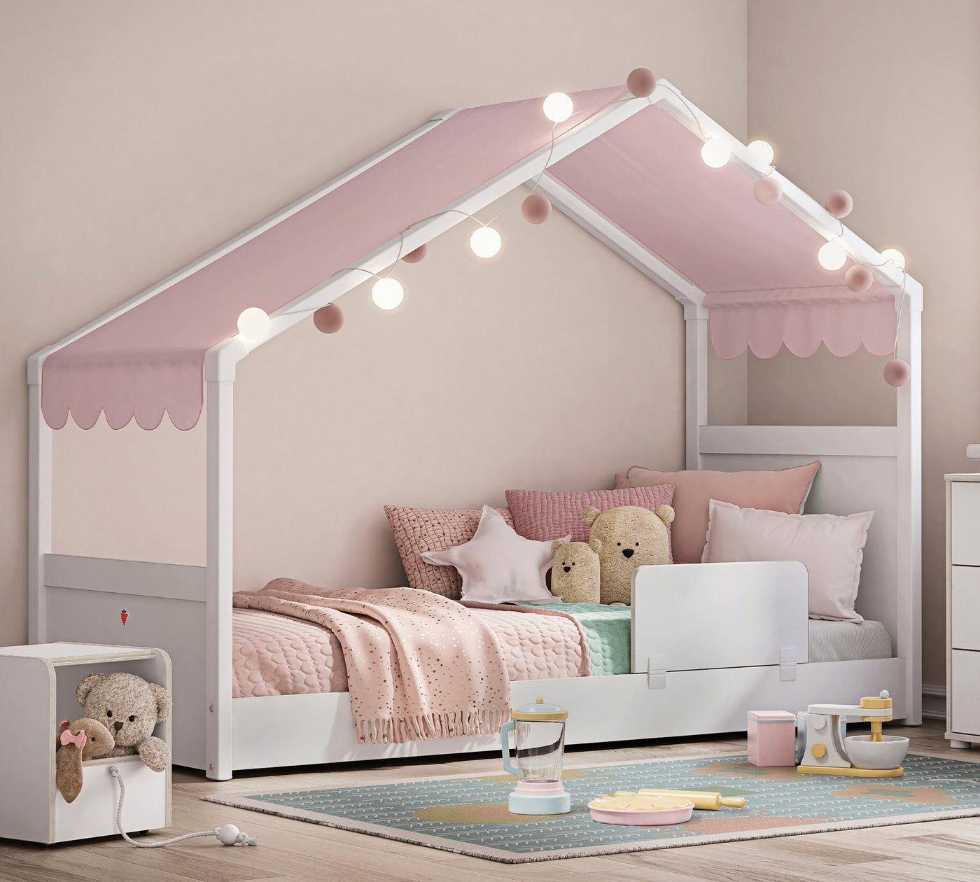 Montes White Side Roof Bed [90x200 Cm]