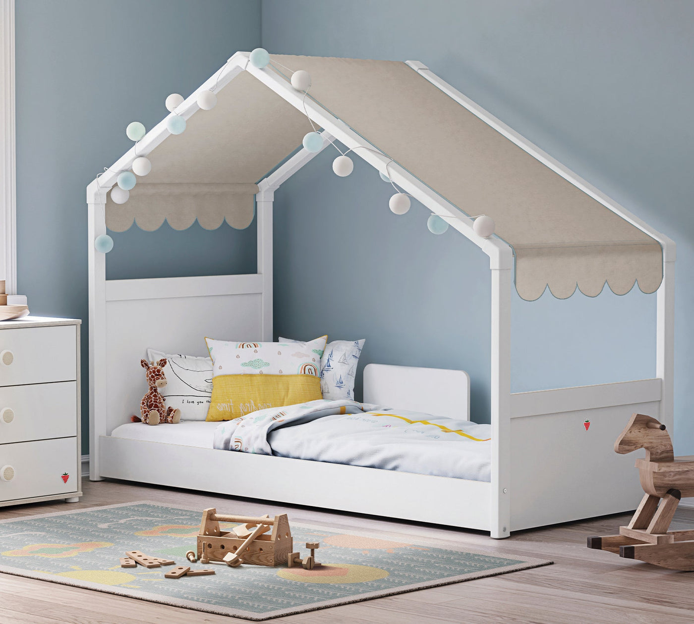 Montes White Side Roof Bed [90x200 Cm]