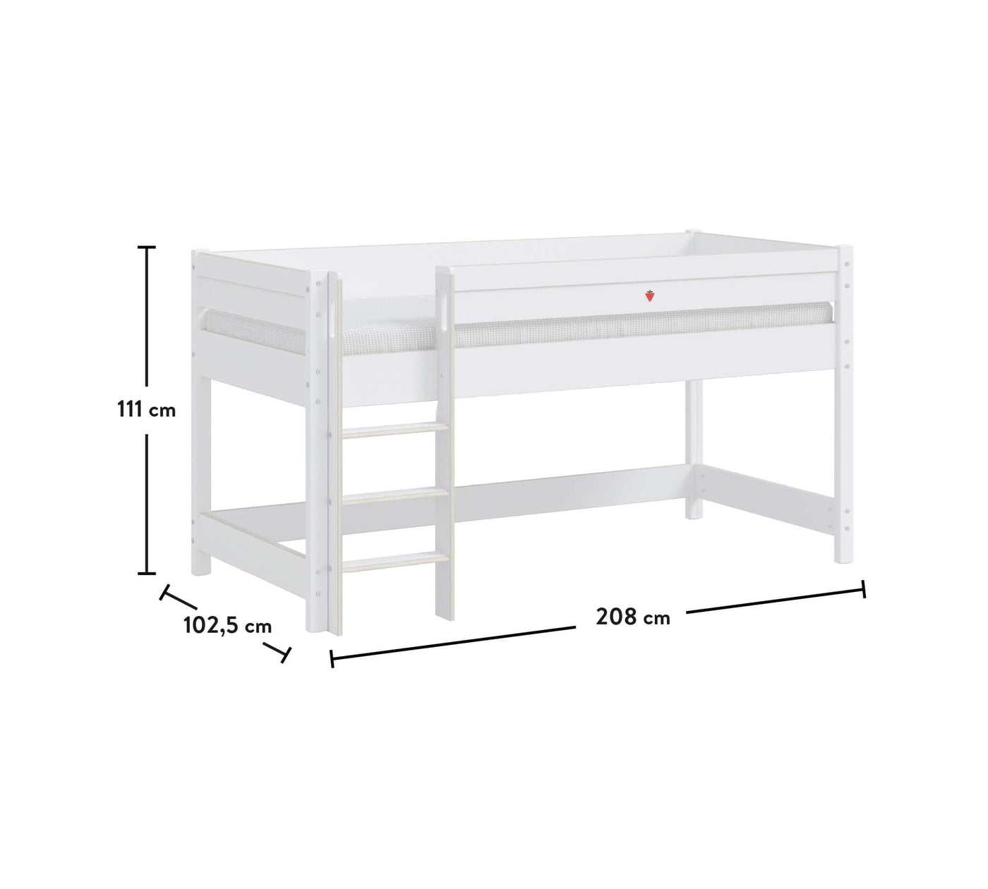 Montes White Medium Tall Bed [90x200 Cm] - ON ORDER ONLY
