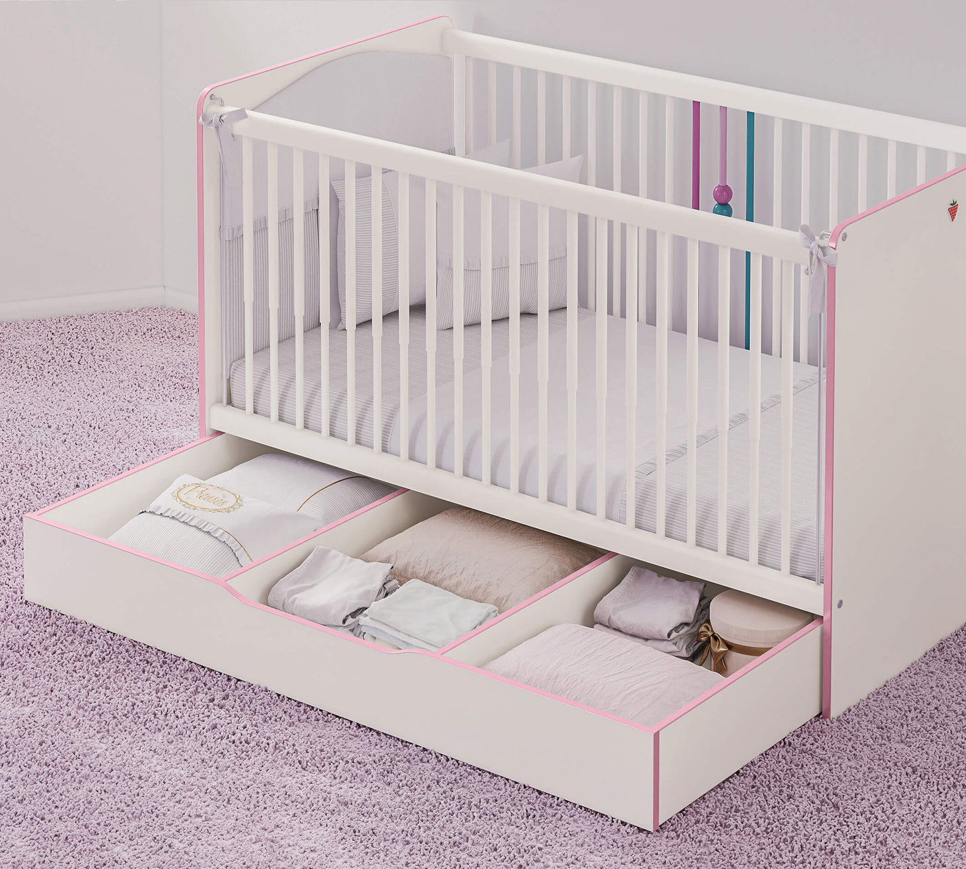 Princess Baby Bed Pull-out Drawer [70x140 Cm] - ON ORDER ONLY