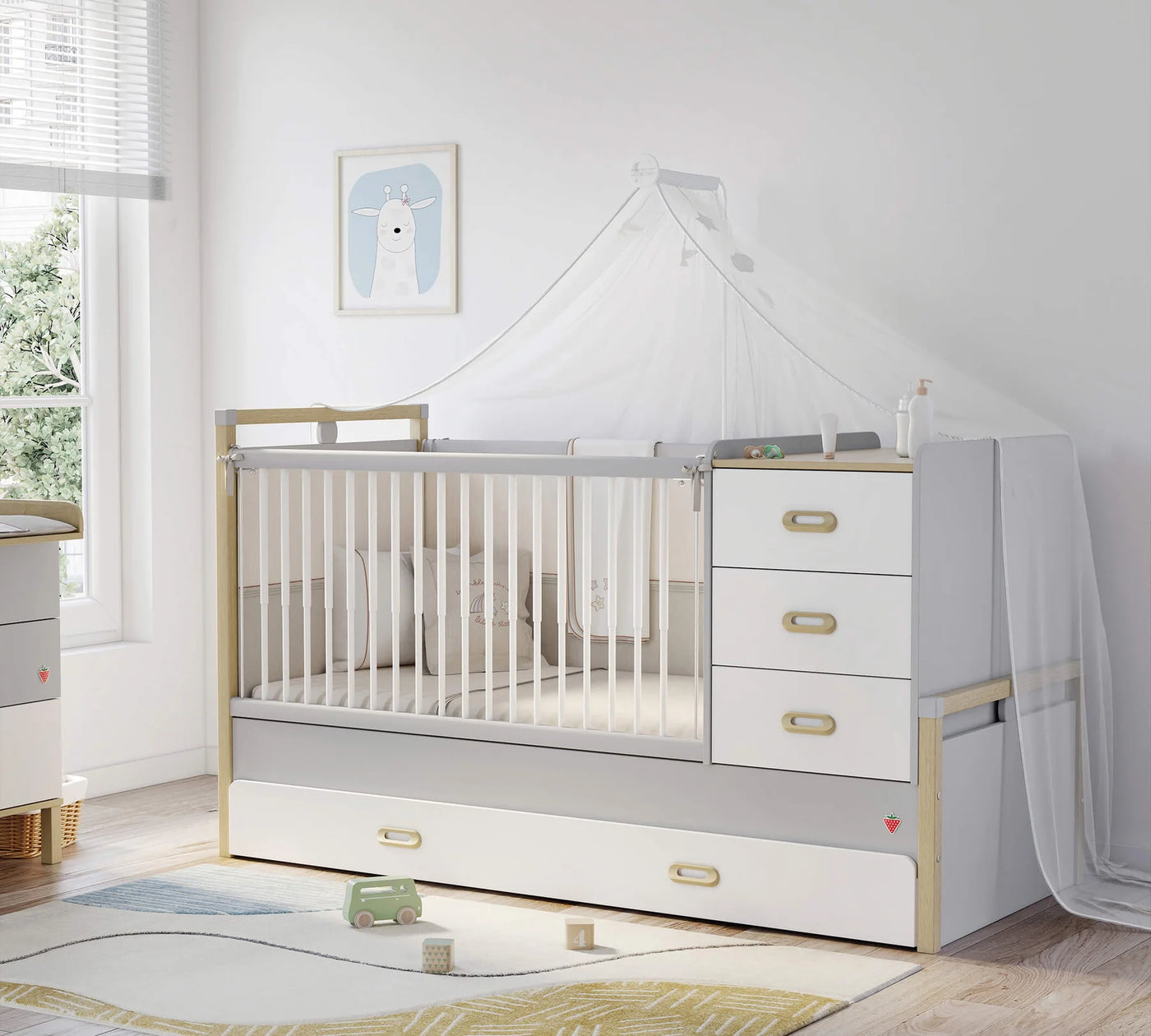 Mino Baby Convertible Baby Bed [80x180 Cm]