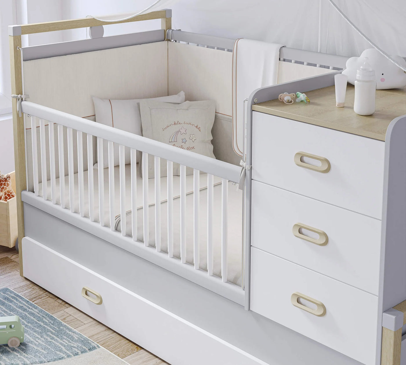 Mino Baby Convertible Baby Bed [80x180 Cm]