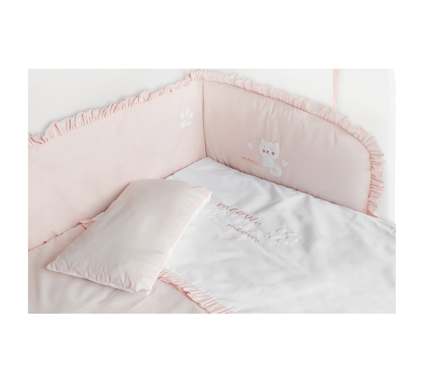 Cat Girl Bedside Cot Bedding Set [90x50 Cm]